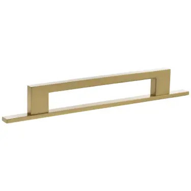 Click Here To Enlarge This Photo Of MHCNB17160SB - Millhouse Brass Empire Slim Cabinet Pull Handle on Backplate 160mm - Satin Brass