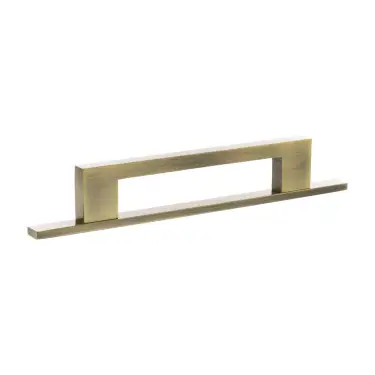 Click Here To Enlarge This Photo Of MHCNB17128AB - Millhouse Brass Empire Slim Cabinet Pull Handle on Backplate 128mm - Antique Brass