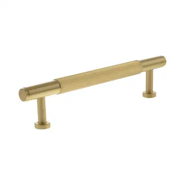 Click Here To Enlarge This Photo Of MHCL17128SB - Millhouse Brass Battersea Linear T-Bar Cabinet Pull Handle 128mm - Satin Brass
