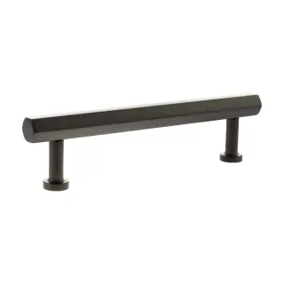 MHCHB17128UDB - Millhouse Brass Pennington Hexagonal T-Bar Cabinet Pull Handle on Backplate 128mm - Urban Dark Bronze