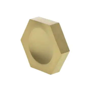Click Here To Enlarge This Photo Of MHCH1338SB - Millhouse Brass Pennington Hexagonal Finger Pull Cabinet Knob Handle - Satin Brass