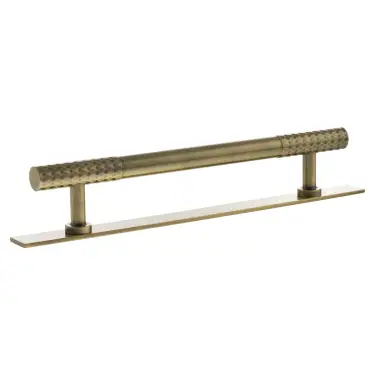 Click Here To Enlarge This Photo Of MHCDB17160AB - Millhouse Brass Chrysler Diamond T-Bar Cabinet Pull Handle on Backplate 160mm - Antique Brass