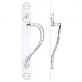 FB114RCP - Zoo Hardware Fulton & Bray Cast Brass Pull Handle with Art Nouveau Backplate &lpar;Right Handed&rpar; 377 x 42mm Polished Chrome