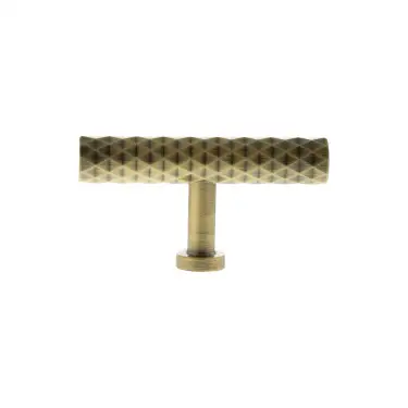Click Here To Enlarge This Photo Of MHCD1675AB - Millhouse Brass Chrysler Diamond T-Bar Cabinet Knob Handle - Antique Brass