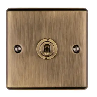ENT1SWABB - Eurolite 1 Gang Toggle Switch Antique Brass &lpar;Enhance Range&rpar;