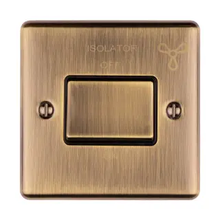 ENFSWABB - Eurolite 6Amp Fan Isolator Switch Antique Brass with Black Trim &lpar;Enhance Range&rpar;