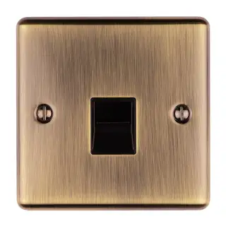 EN1MABB - Eurolite 1 Gang Master Telephone Socket Antique Brass with Black Trim &lpar;Enhance Range&rpar;