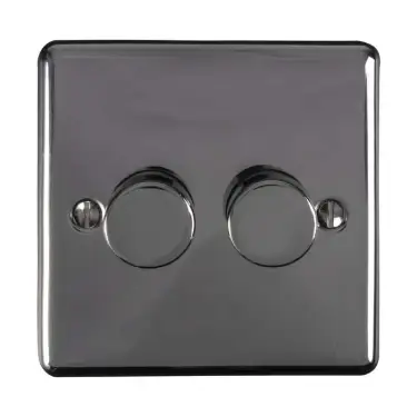 Click Here To Enlarge This Photo Of EN2DLEDBN - Eurolite 2 Gang 400W&sol;LED 2Way Dimmer Switch Black Nickel &lpar;Enhance Range&rpar;