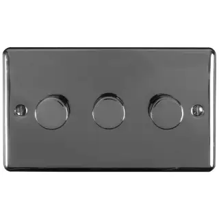 EN3DLEDBN - Eurolite 3 Gang 400W&sol;LED 2Way Dimmer Switch Black Nickel &lpar;Enhance Range&rpar;