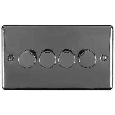 Click Here To Enlarge This Photo Of EN4DLEDBN - Eurolite 4 Gang 400W&sol;LED 2Way Dimmer Switch Black Nickel &lpar;Enhance Range&rpar;