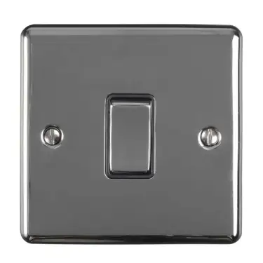 Click Here To Enlarge This Photo Of ENINTBNB - Eurolite 1 Gang 10Amp Intermediate Switch Black Nickel with Black Trim &lpar;Enhance Range&rpar;