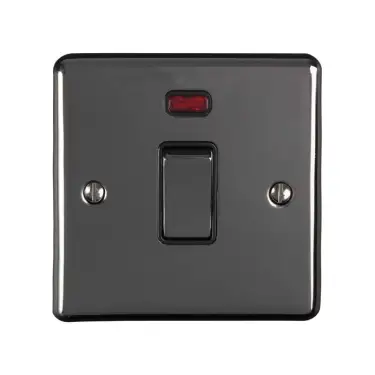 Click Here To Enlarge This Photo Of EN20ASWNBNB - Eurolite 1 Gang 20Amp DP Switch with Neon Indicator Black Nickel with Black Trim &lpar;Enhance Range&rpar;