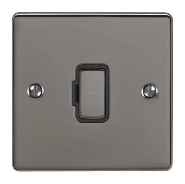 Click Here To Enlarge This Photo Of ENUSWFBNB - Eurolite 13Amp Unswitched Fuse Spur Black Nickel with Black Trim &lpar;Enhance Range&rpar;