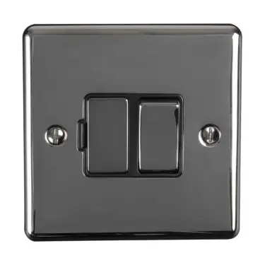 Click Here To Enlarge This Photo Of ENSWFBNB - Eurolite 13Amp DP Switched Fuse Spur Black Nickel with Black Trim &lpar;Enhance Range&rpar;