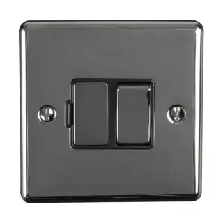ENSWFBNB - Eurolite 13Amp DP Switched Fuse Spur Black Nickel with Black Trim &lpar;Enhance Range&rpar;