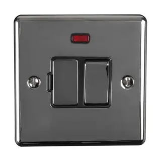 ENSWFNBNB - Eurolite 13Amp DP Switched Fuse Spur with Neon Indicator Black Nickel with Black Trim &lpar;Enhance Range&rpar;