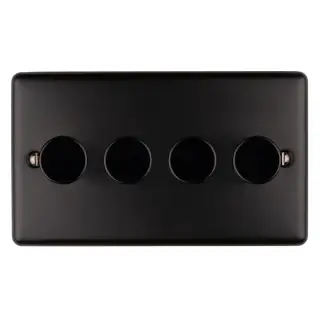 EN4DLEDMBB - Eurolite 4 Gang 400W&sol;LED 2Way Dimmer Switch Matt Black &lpar;Enhance Range&rpar;