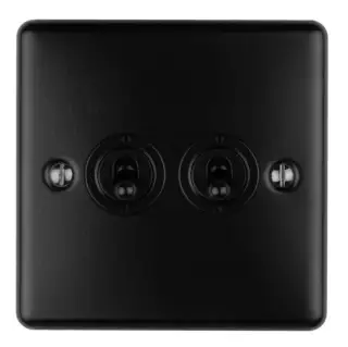 ENT2SWMBB - Eurolite 2 Gang Toggle Switch Matt Black &lpar;Enhance Range&rpar;