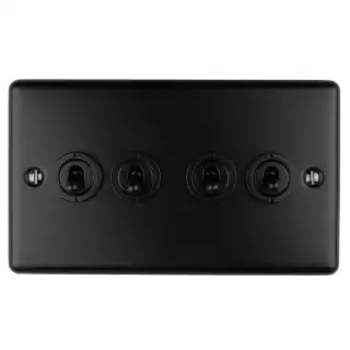 ENT4SWMBB - Eurolite 4 Gang Toggle Switch Matt Black &lpar;Enhance Range&rpar;