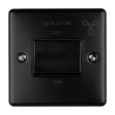 Click Here To Enlarge This Photo Of ENFSWMBB - Eurolite 6Amp Fan Isolator Switch Matt Black with Black Trim &lpar;Enhance Range&rpar;