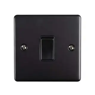 ENINTMBB - Eurolite 1 Gang 10Amp Intermediate Switch Matt Black with Black Trim &lpar;Enhance Range&rpar;