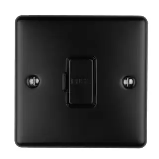ENUSWFMBB - Eurolite 13Amp Unswitched Fuse Spur Matt Black with Black Trim &lpar;Enhance Range&rpar;