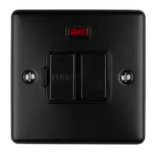 ENSWFNMBB - Eurolite 13Amp DP Switched Fuse Spur with Neon Indicator Matt Black with Black Trim &lpar;Enhance Range&rpar;