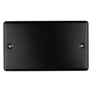 EN2BMBB - Eurolite Double Blank Plate Matt Black &lpar;Enhance Range&rpar;