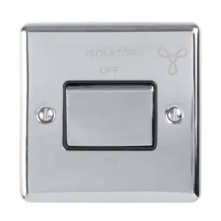 ENFSWPCB - Eurolite 6Amp Fan Isolator Switch Polished Chrome with Black Trim &lpar;Enhance Range&rpar;