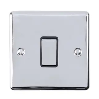 ENINTPCB - Eurolite 1 Gang 10Amp Intermediate Switch Polished Chrome with Black Trim &lpar;Enhance Range&rpar;