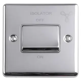 ENFSWPCG - Eurolite 6Amp Fan Isolator Switch Polished Chrome with Grey Trim &lpar;Enhance Range&rpar;