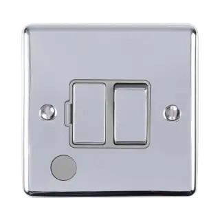 ENSWFFOPCG - Eurolite 13Amp DP Switched Fuse Spur with Flex Outlet Polished Chrome with Grey Trim &lpar;Enhance Range&rpar;