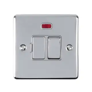 ENSWFNPCG - Eurolite 13Amp DP Switched Fuse Spur with Neon Indicator Polished Chrome with Grey Trim &lpar;Enhance Range&rpar;
