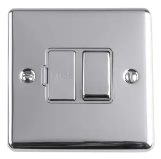 ENSWFPCG - Eurolite 13Amp DP Switched Fuse Spur Polished Chrome with Grey Trim &lpar;Enhance Range&rpar;
