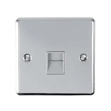 Click Here To Enlarge This Photo Of EN1MPCG - Eurolite 1 Gang Master Telephone Socket Polished Chrome with Grey Trim &lpar;Enhance Range&rpar;