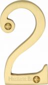 C1560 2-SB Heritage Brass Numeral 2 Face Fix 76mm &lpar;3"&rpar; Satin Brass Finish
