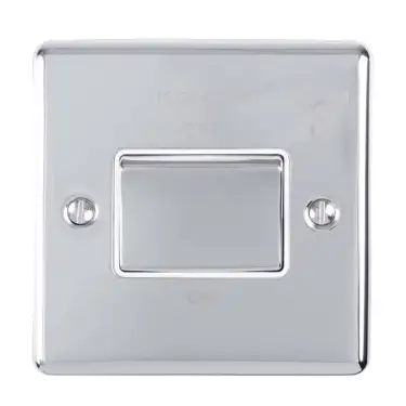 Click Here To Enlarge This Photo Of ENFSWPCW - Eurolite 6Amp Fan Isolator Switch Polished Chrome with White Trim &lpar;Enhance Range&rpar;
