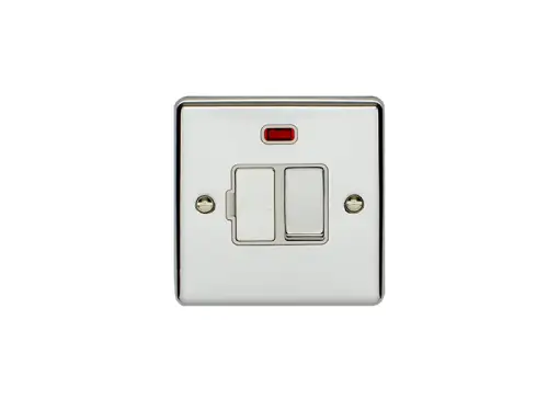 Click Here To Enlarge This Photo Of ENSWFNPCW - Eurolite 13Amp DP Switched Fuse Spur with Neon Indicator Polished Chrome with White Trim &lpar;Enhance Range&rpar;