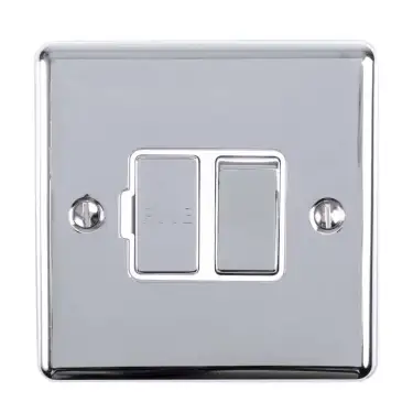 Click Here To Enlarge This Photo Of ENSWFPCW - Eurolite 13Amp DP Switched Fuse Spur Polished Chrome with White Trim &lpar;Enhance Range&rpar;