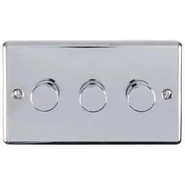 Click Here To Enlarge This Photo Of EN3DLEDPC - Eurolite 3 Gang 400W&sol;LED 2Way Dimmer Switch Polished Chrome &lpar;Enhance Range&rpar;