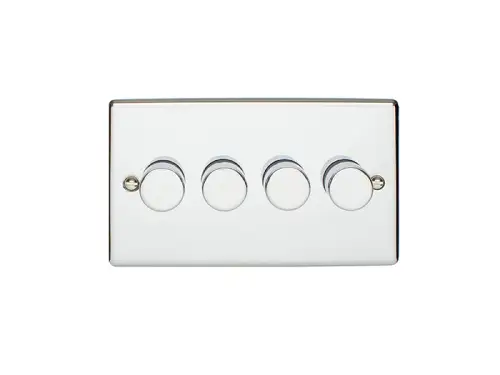 Click Here To Enlarge This Photo Of EN4DLEDPC - Eurolite 4 Gang 400W&sol;LED 2Way Dimmer Switch Polished Chrome &lpar;Enhance Range&rpar;