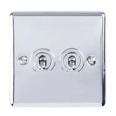 Click Here To Enlarge This Photo Of ENT2SWPC - Eurolite 2 Gang 10Amp 2Way Toggle Switch Polished Chrome &lpar;Enhance Range&rpar;