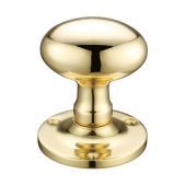 FB200 - Zoo Hardware Fulton & Bray Oval Mortice Knob Furniture &lpar;Unsprung&rpar; 62&period;5mm Rose dia&period; Polished Brass