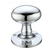 FB200CP - Zoo Hardware Fulton & Bray Oval Mortice Knob Furniture &lpar;Unsprung&rpar; 62&period;5mm Rose dia&period; Polished Chrome