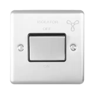 ENFSWSSG - Eurolite 6Amp Fan Isolator Switch Satin Stainless Steel with Grey Trim &lpar;Enhance Range&rpar;