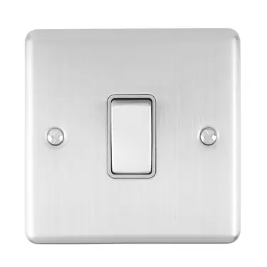 Click Here To Enlarge This Photo Of EN20ASWSSG - Eurolite 1 Gang 20Amp DP Switch Satin Stainless Steel with Grey Trim &lpar;Enhance Range&rpar;
