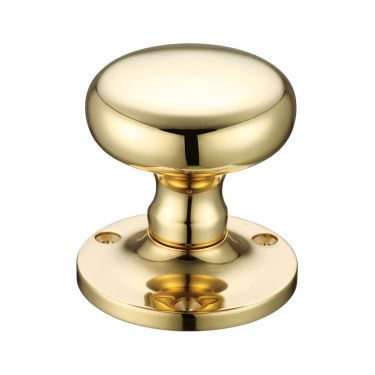 Click Here To Enlarge This Photo Of FB201 - Zoo Hardware Fulton & Bray Mushroom Mortice Knob Furniture &lpar;Unsprung&rpar; 62&period;5mm Rose dia&period; Polished Brass