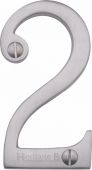 C1560 2-SC Heritage Brass Numeral 2 Face Fix 76mm &lpar;3"&rpar; Satin Chrome Finish
