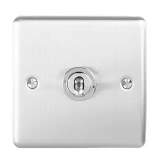 ENT1SWSS - Eurolite 1 Gang 10Amp 2Way Switch Satin Stainless Steel &lpar;Enhance Range&rpar;