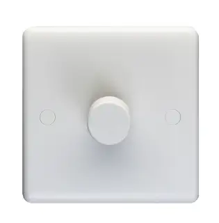 PL3504&sol;12LED - Eurolite Enhance White Plastic 1 Gang 2 Way 400W&sol;LED Dimmer Switch